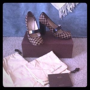 LOUIS VUITTON Damier Sauvage Calf Hair Mary-Jane